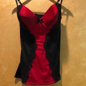 Torrid Babydoll Lingerie Slip Black and Red Size 1